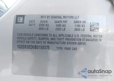 2011 Cadillac Sts Premium из США, поврежденный, VIN 1G6DX6ED6B0158375